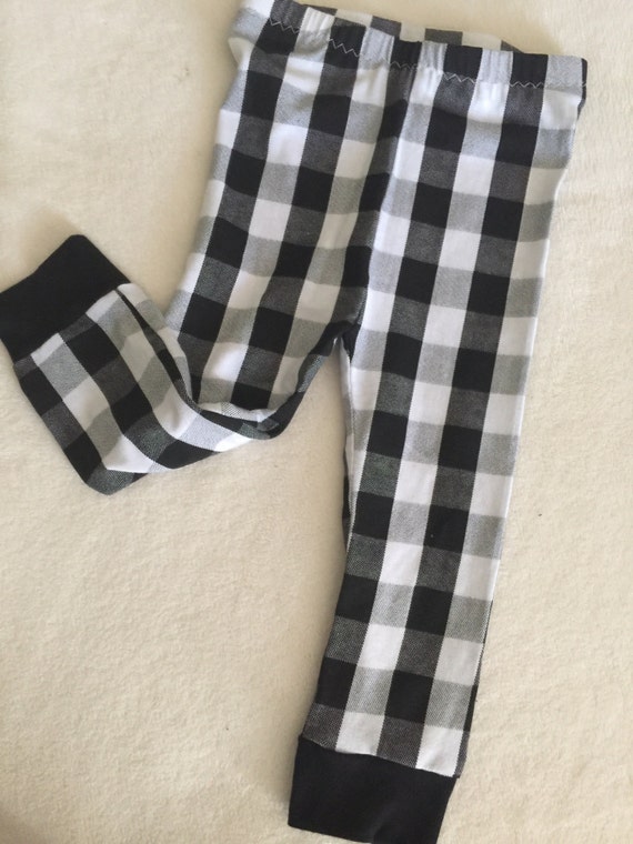 Black and White Buffalo Plaid Leggings 