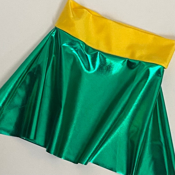 Super Hero Skirt Girls costume Green and Yellow 6 9 12 18 24 months 2T 3T 4T 5T 5 6 7 8 9 10 11 12 super hero toddler