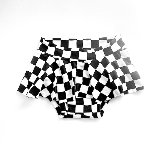 Checkered Skirted Bummies Baby Toddler 0 3 6 9 12 18 24 months 2T girls Black and White checkers checkered flag