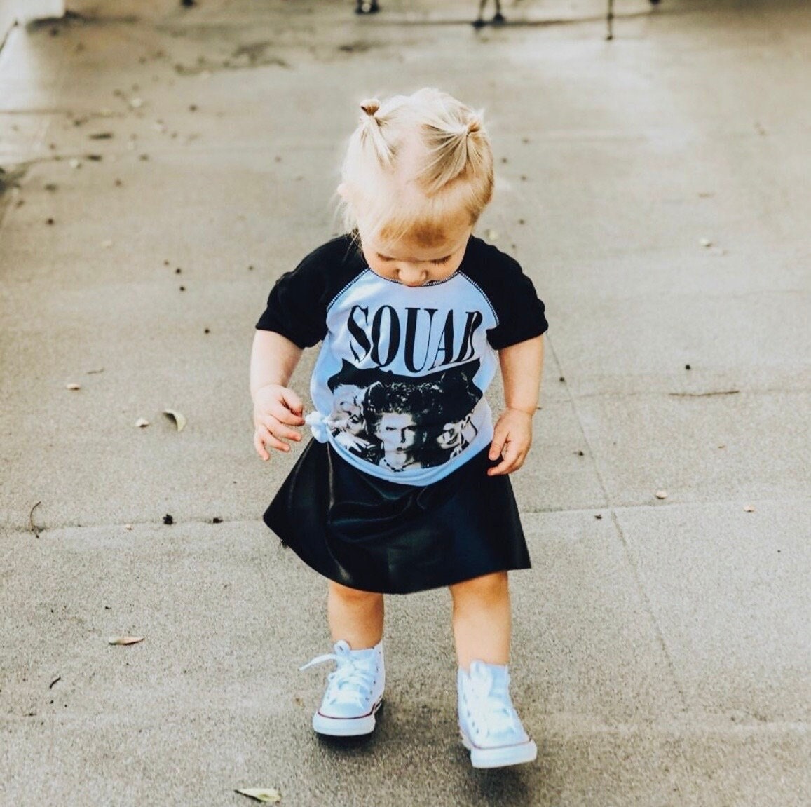 Black leather skirt for little girl online
