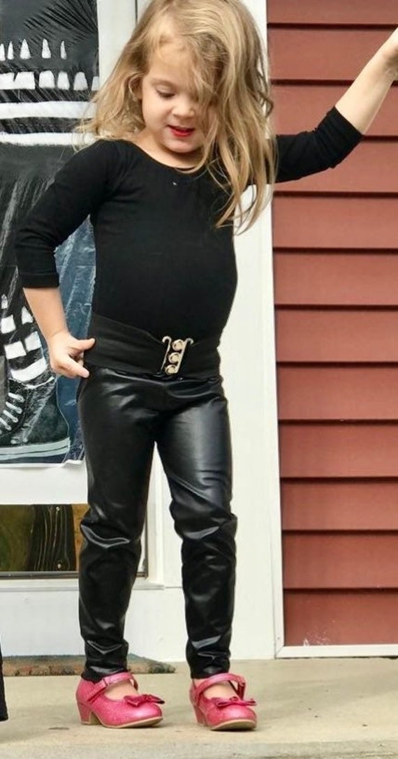 Buy Fluid Kids Leather Look Leggings Black