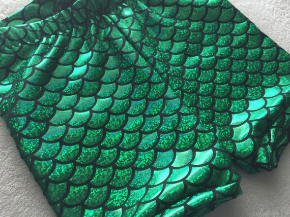 Mermaid Shorts Green and Black Birthday girls fish scale 3 6 | Etsy