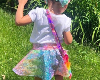 Rainbow Unicorn skirt circle skirt Girls Tie Dye Birthday 6 12 18 24 months 2T 3T 4T 5T 5 6 7 8 10 12 costume