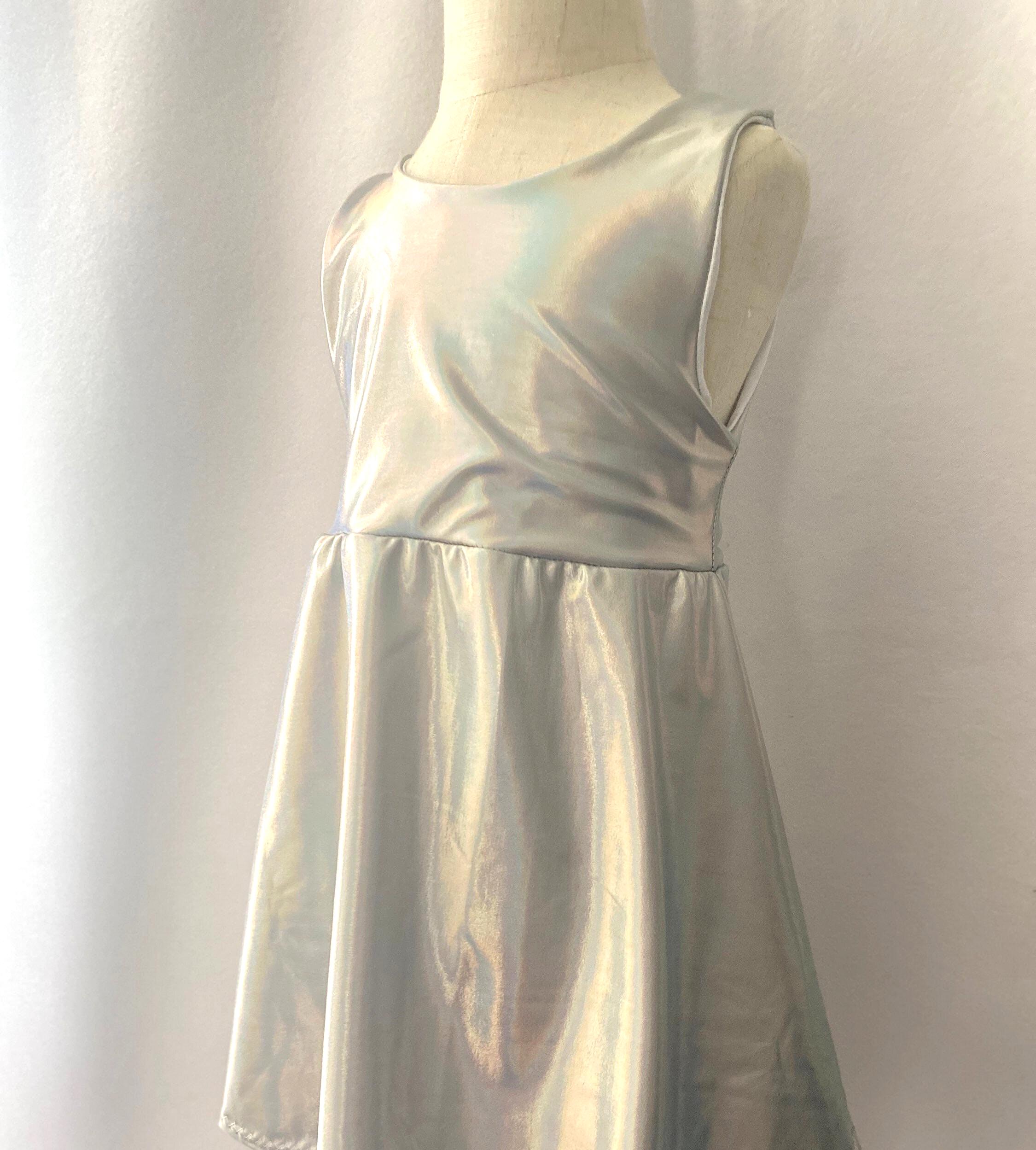 Silver Shiny Holographic Iridescent Skater Dress 12 18 24 Months 2T 3T 4T  5T 6 7 8 10 12 Baby Toddler Alien Costume - Etsy