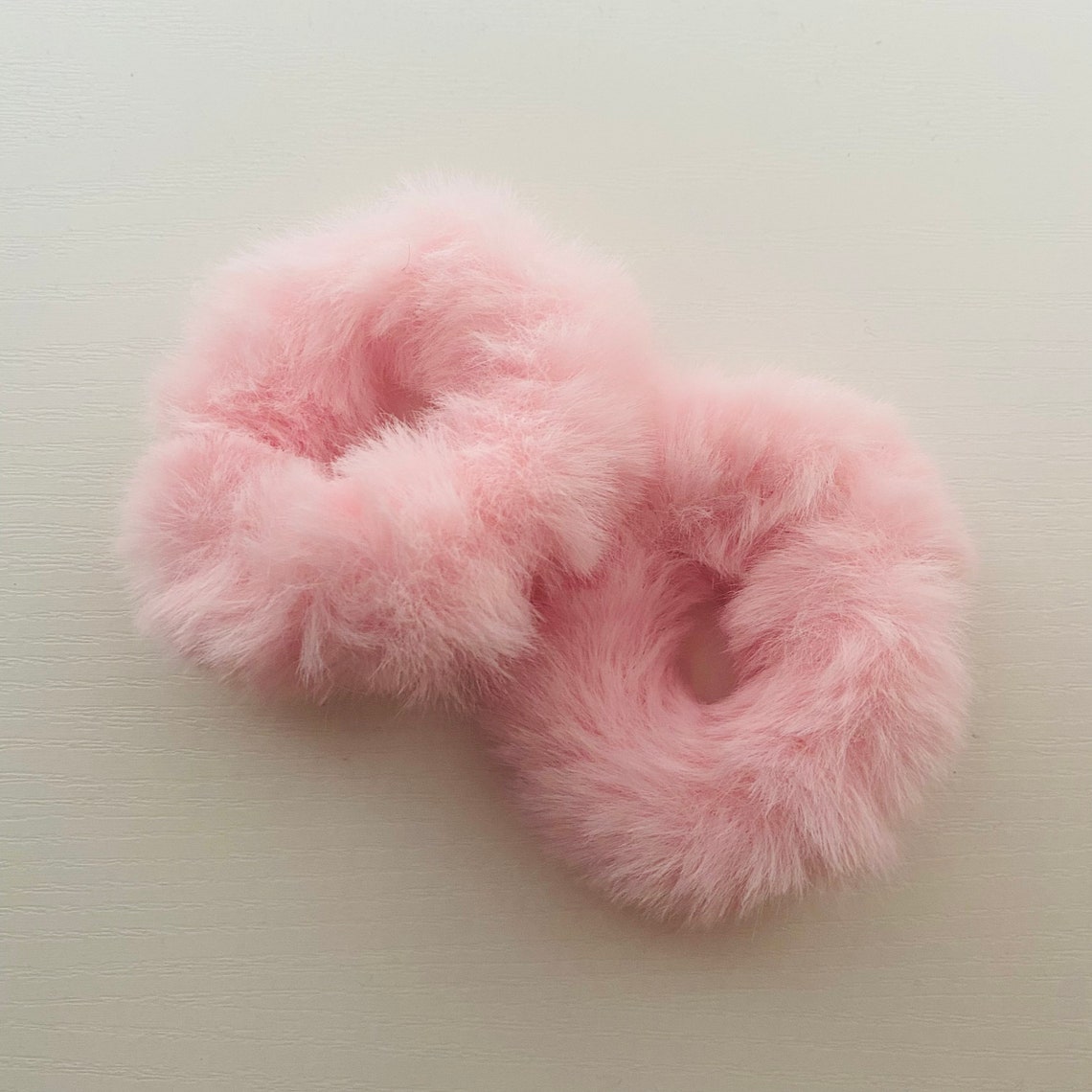 Fluffy Pink Hair Ties Bands Ponytail Holders Set of 2 Fuzzy Etsy