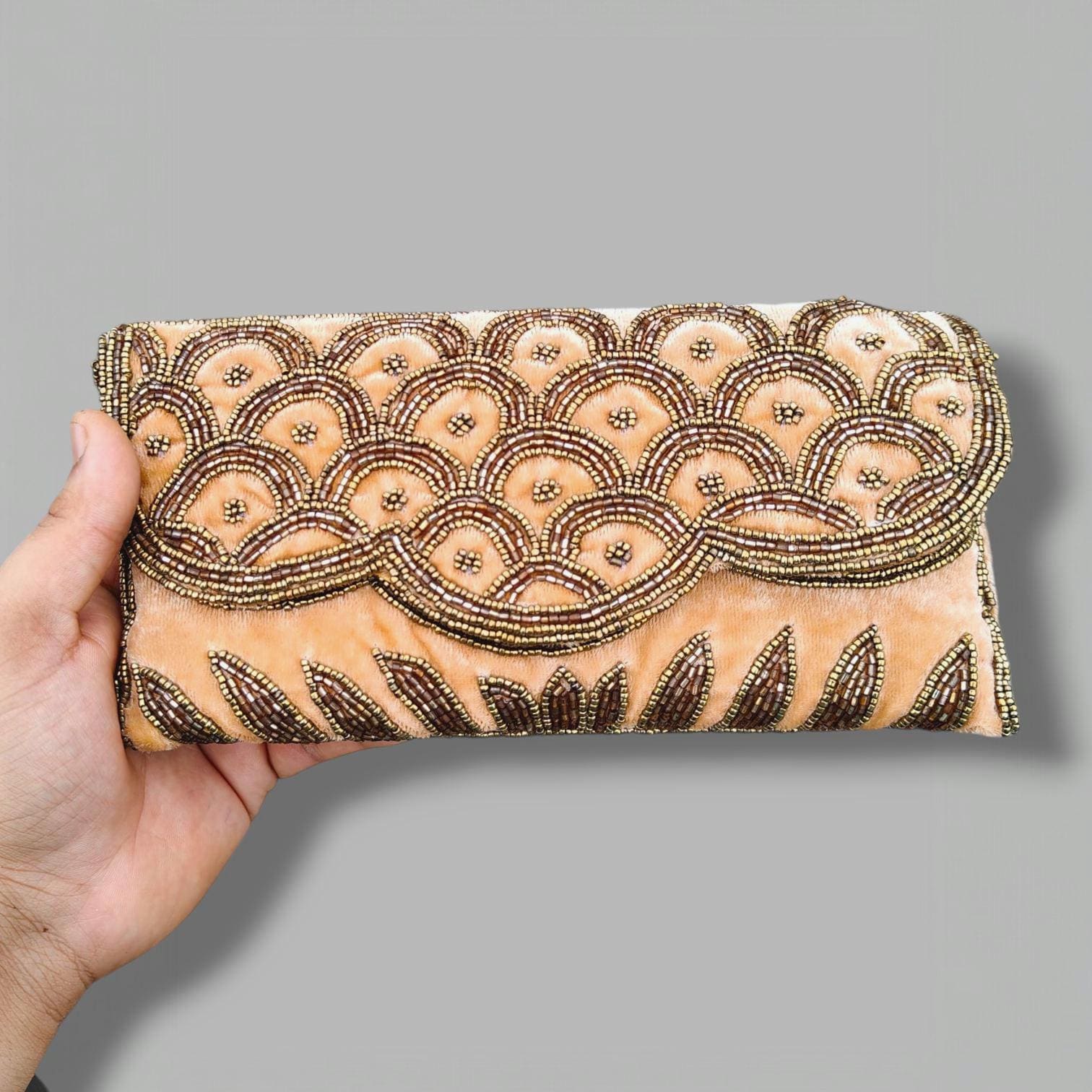 Gold Beaded Clutch Bag Women's Evening Bag vintage style Party Purse Unique Bridal Clutch Gift for mother