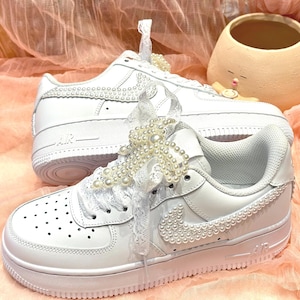 Custom Bridal Wedding Sneakers/Air Force One/Unique Wedding Gifts/Personalized Wedding Shoes/Unique Wedding Shoes/Custom Wedding Shoes.