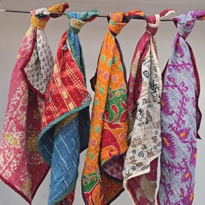 Handmade Kantha Cotton Kitchen Towel Set – Eco-Friendly Dish Towels, Assorted Colors