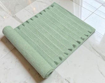Handwoven Organic Cotton Yoga Mat 2x6 Feet - 100% Pure Handmade Natural Yoga Rug for Meditation & Pilates - Eco-Friendly
