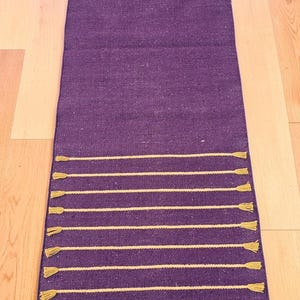 Cotton Yoga Mat 2x6 Feet, Natural Organic Eco Friendly Yoga Rug, Handwoven Meditation Mat, Yoga Carpet, Sustainable Fitness Mat image 3
