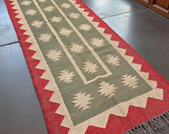 Handmade Wool Jute Stair Runner – Boho Farmhouse Kilim Rug Duty Free Rug