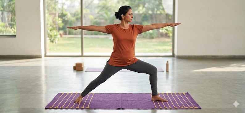 Cotton Yoga Mat 2x6 Feet, Natural Organic Eco Friendly Yoga Rug, Handwoven Meditation Mat, Yoga Carpet, Sustainable Fitness Mat image 12