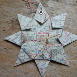Oklahoma City, OK Origami Landkarte, Dekoration, Wanddeko, Straßenkarte, Urlaub, Weihnachten, Feiertage, Geburtstag, Hochzeit, Reise, Geschenk
