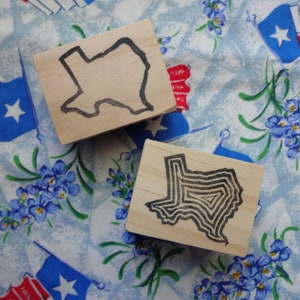 Texas Hand gesneden stempel: klein, uitnodiging voor feest, aangepaste stationaire, de grote staat Texas, Lonestar, staat trots, staat overzicht, doolhof,