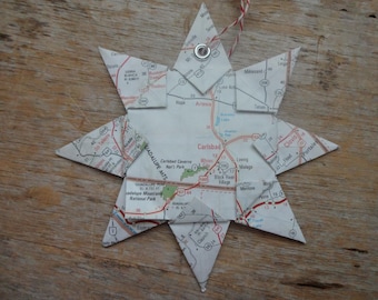 Carlsbad Caverns Nat'l Park Origami Map Ornament, Home Decor, Wall Art, Vacation, Destination, Wanderlust, Guadalupe mtns, New Mexico, Texas