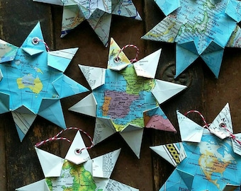 Adorno de mapa de origami personalizado, ¡cualquier ciudad! Decoración del hogar, arte de pared, mapa de carreteras, vacaciones, Navidad, boda, graduación, mudanza, regalo de recuerdo