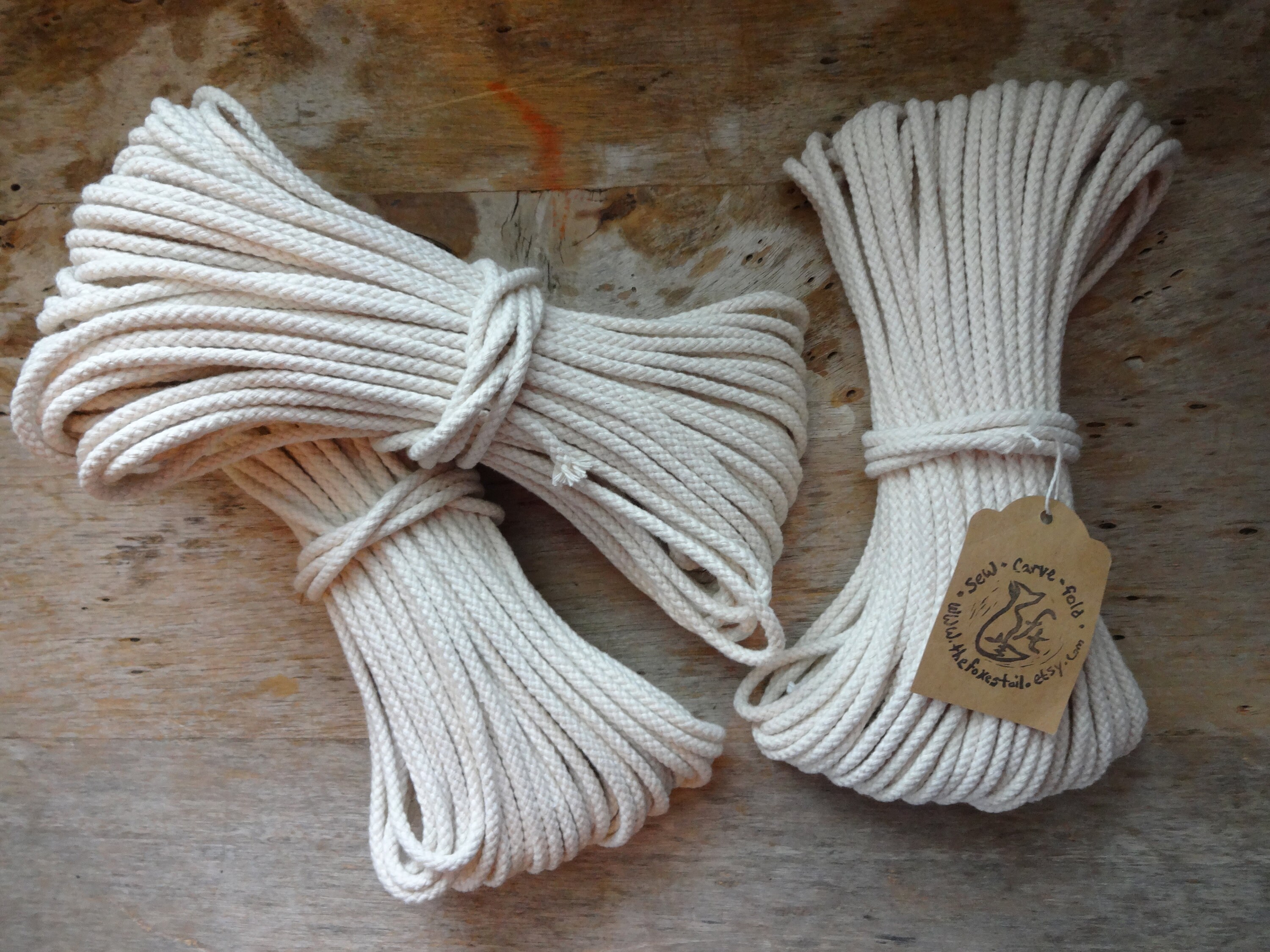 3/16 Cotton Rope By the Yard - 10 Yards - 100% Cotton Rope By The