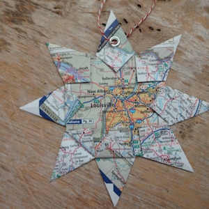 Louisville, KY Origami Map Ornament: Wohndeko, Landkarte, Urlaub, Weihnachten, Reise, Geburtstag, Hochzeit, Abschlussfeier, Umzug