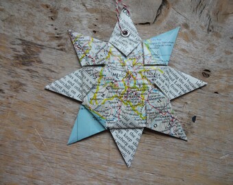 Mexico City, Mexico Origami Map Ornament, Home Decor, Wall Art, Road Map, Vacation, Christmas, Holiday, Birthday, Wedding, Travel