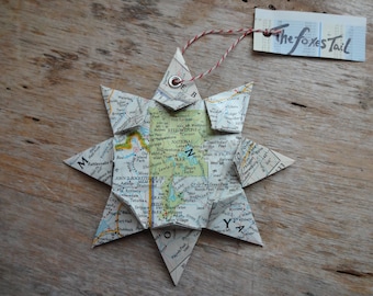 Yellowstone National Park Origami Map Ornament, Home Decor, Wall Art, Vacation, Destination, Wanderlust, Park Lands, Commemorative