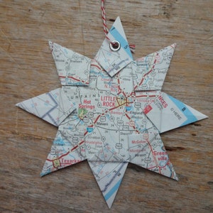 Little Rock, Arkansas Origami Landkarte, Dekoration, Wandkunst, Straßenkarte, Urlaub, Weihnachten, Urlaub, Hochzeit, Abschlussfeier, Umzug, Geschenk