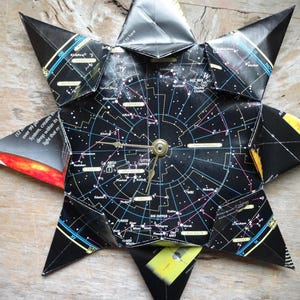 Origami Origami Papier Wanduhr: Einweihungsparty, Weltall, Sterne, Astrologie, Sternbild, Sternzeichen, Jubiläum, Ruhestand, Bürodeko