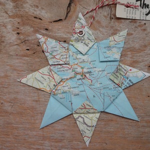Ornement de carte en origami d'Athènes, Grèce : décoration d'intérieur, art mural, carte routière, vacances, Noël, anniversaire, mariage, remise des diplômes, déménagement, cadeau écologique