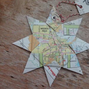 Wichita Falls, Tx Origami Landkarte, Dekoration, Wandkunst, Straßenkarte, Urlaub, Weihnachten, Urlaub, Geburtstag, Hochzeit, Abschlussfeier, Umzug