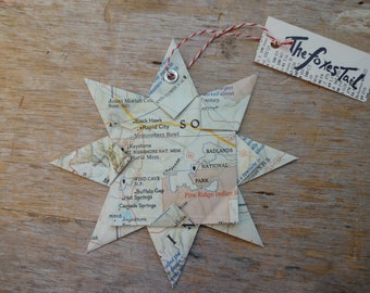 Wind Cave National Park, Badlands, Rapid City,  South Dakota Origami Map Ornament, Wall Art, Vacation, Wanderlust, Park Lands, Commemorative