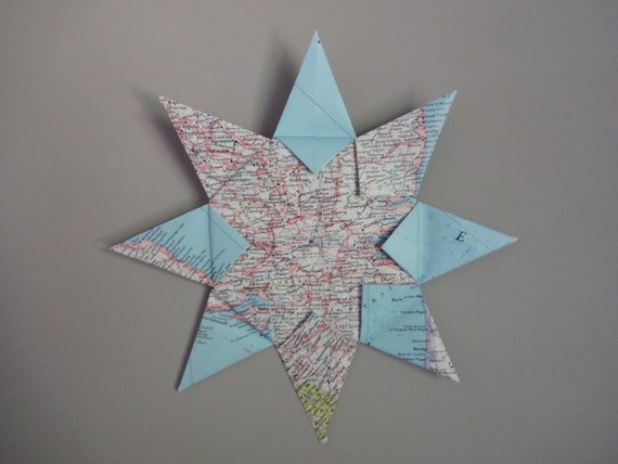 London England Origami Map Wall Hanging Home Decor Wall Art Road Map Vacation Christmas Holiday Wedding Graduation Moving Gift