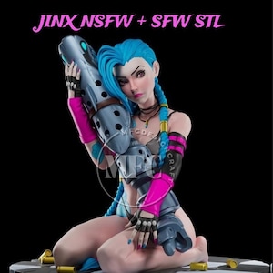 Jinx STL 3D Model Bundle (SFW + NSFW) - League of Legends, Arcane Inspired