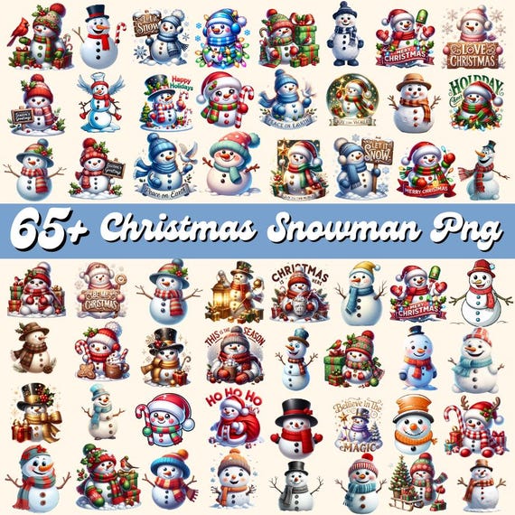65+ Christmas Snowman Png Bundle, Merry Christmas Png, Snowman Png, Snowman Clipart, Christmas Tshirt Designs, Winter Png, Christmas Snowman