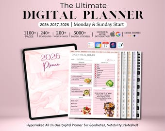 New 2026 2027 2028 All in One Rainbow Digital Planner, Hyperlink ...