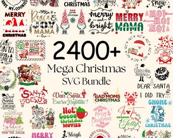 2400 + Mega Christmas Svg Bundle, Buon Natale Svg, Christmas Mama Svg, Citazione di Natale Svg, Maglietta di Natale Svg, Pacchetto PNG di Natale