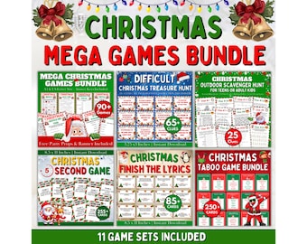 Mega Christmas Games Bundle, Christmas Bingo, Christmas Feud, Christmas Party Games, Christmas Treasure Hunt, Christmas Trivia, Holiday Game