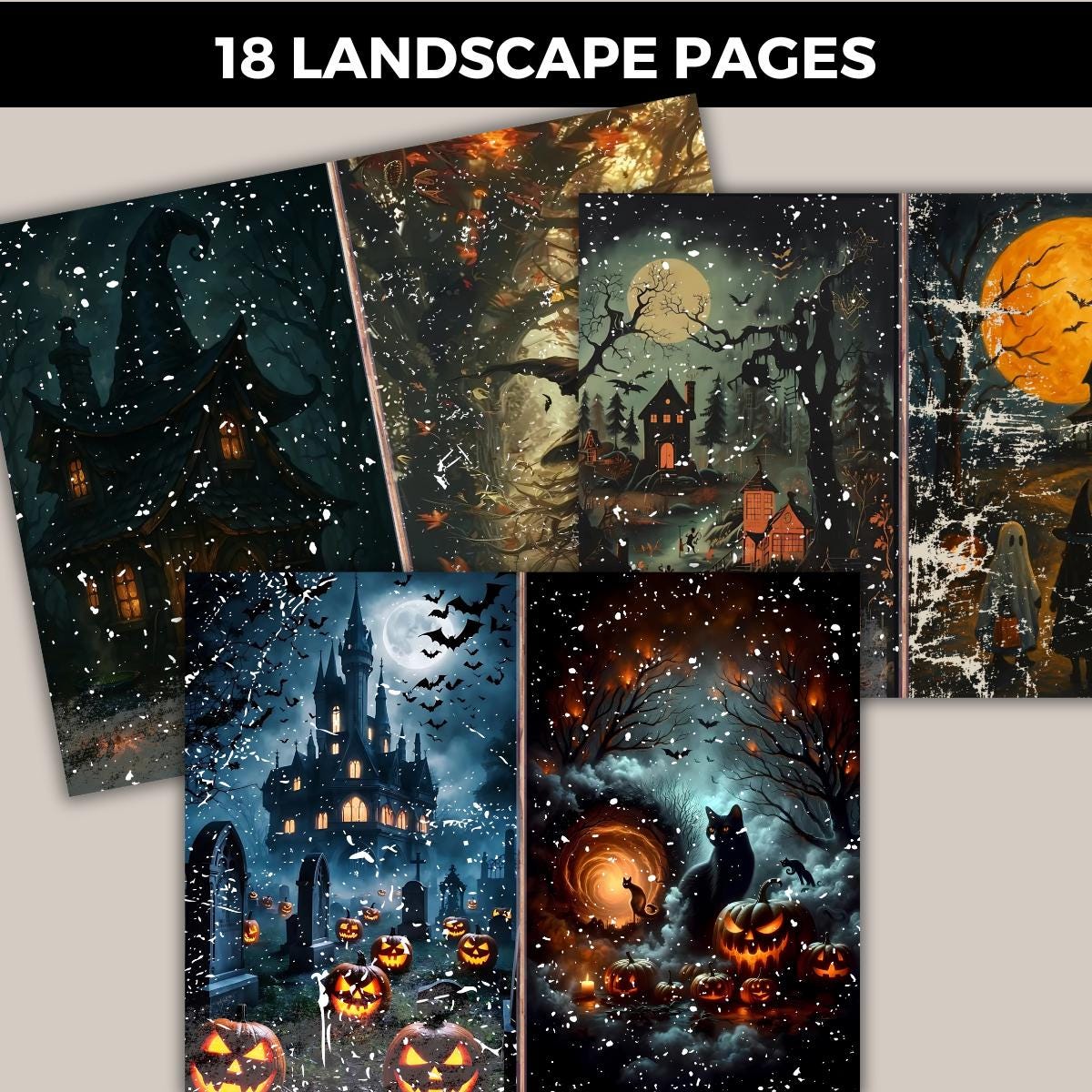 Halloween Junk Journal Kit, Halloween Fussy Cuts, Halloween Digital ...