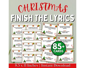 Christmas Finish The Lyrics, Christmas Song Trivia Game, Finish the Lyrics Game, Christmas Carols Game, Christmas Party Game, Christmas Game