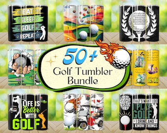 Más de 50 diseños de envoltorios para vasos de golf, vaso "Vida Golfista", envoltorio divertido para vasos de golf, vaso para amantes del golf, diseños de sublimación de golf de 20 oz, PNG de golf