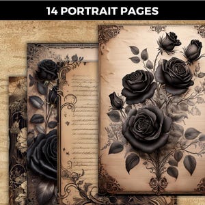 Dark Lace Junk Journal Kit, Gothic Printable Journal, Vintage Ephemera ...