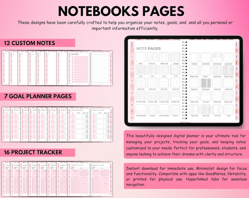 2026 All in One Digital Planner, Goodnotes Planner, Daily Weekly ...