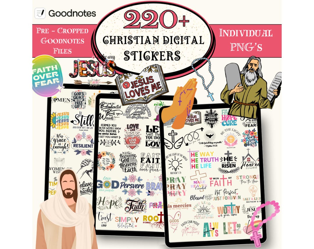 220 + Christian Digital Stickers, Bible Verse Digital Stickers ...