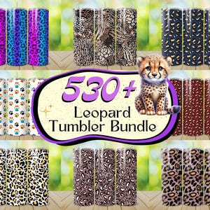 Lot de 530 + verres léopard, papier peint imprimé guépard, verre léopard scintillant, sublimation léopard doré 20 oz, motif léopard bohème