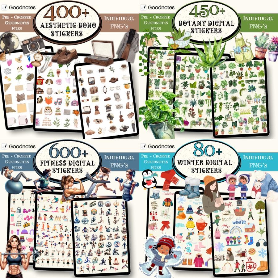 80,000 Mega Digital Stickers Bundle, Everyday Digital Stickers ...