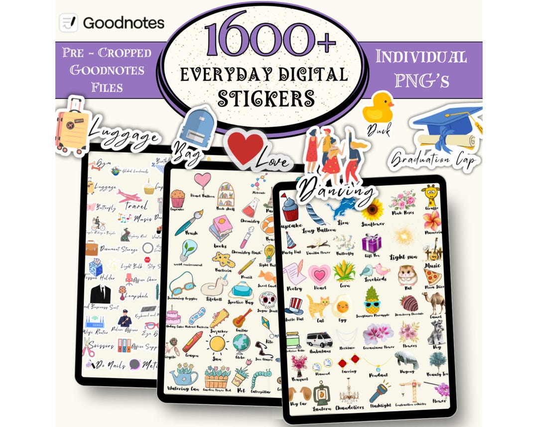 1600 + Everyday Digital Stickers for Goodnotes, Daily Life Stickers ...