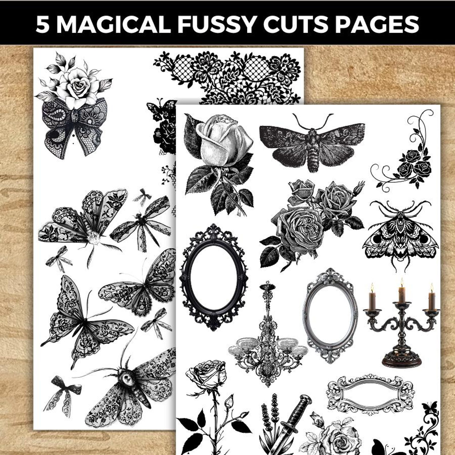 Dark Lace Junk Journal Kit, Gothic Printable Journal, Vintage Ephemera ...
