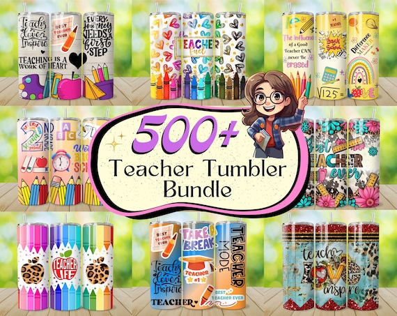 500 + Teacher Tumbler Wrap Bundle, 20oz Teacher Affirmations, Teacher Sublimation Designs, Teacher Life Tumbler, Teacher Nutrition Facts Png