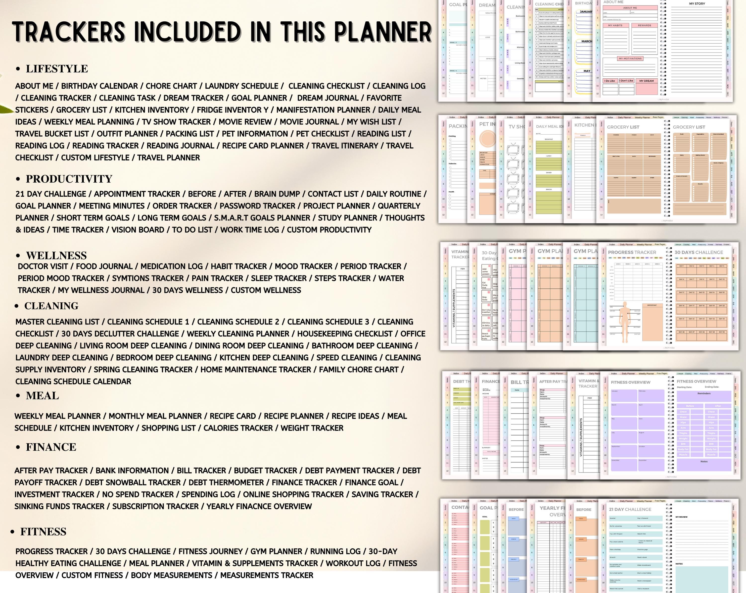 New 2026 2027 2028 All in One Rainbow Digital Planner, Hyperlink ...