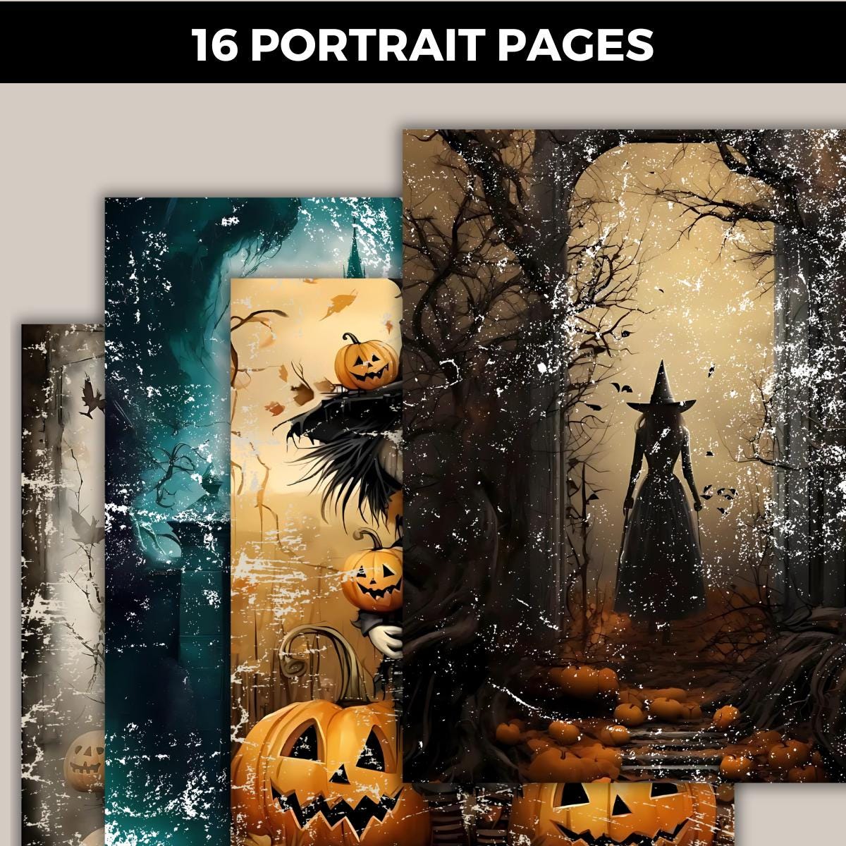 Halloween Junk Journal Kit, Halloween Fussy Cuts, Halloween Digital ...