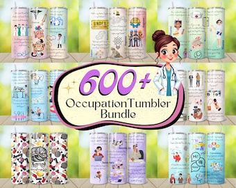 600 + Beruf Tumbler Wrap Bundle, Beruf Tumbler, Krankenschwester Becher, Mechaniker Becher, EMT Tumbler, Doktor Tumbler, Major Beruf PNG