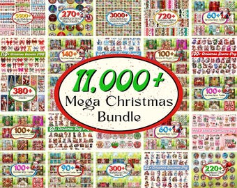 Paquete de sublimación navideña de 11 000 piezas, envoltura navideña para vasos, paquete de PNG navideñas, paquete de SVG navideñas, envoltura navideña para tazas, paquete navideño